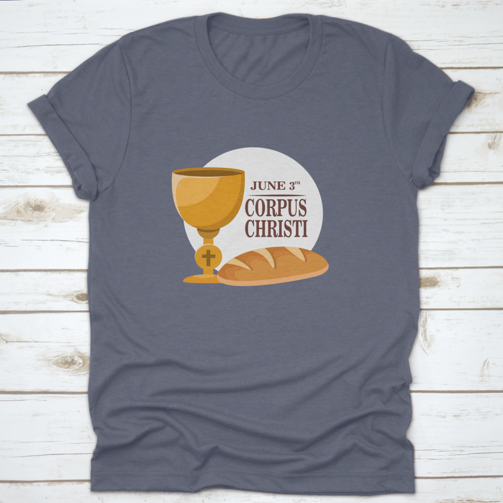 A comfortable t-shirt celebrating the Corpus Christi Feast Day, made from 100% cotton with a classic fit.