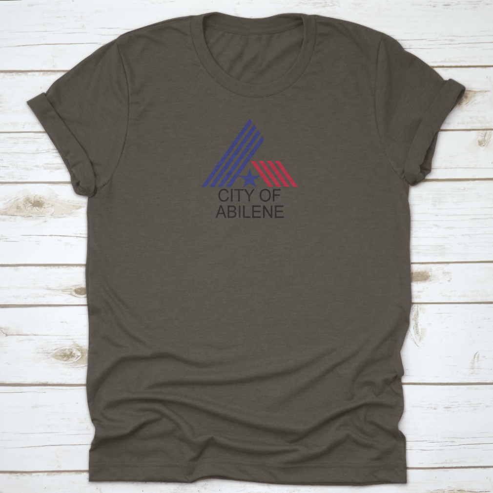 A stylish shirt featuring the Abilene city flag with a state star, made from 100% cotton for comfort.