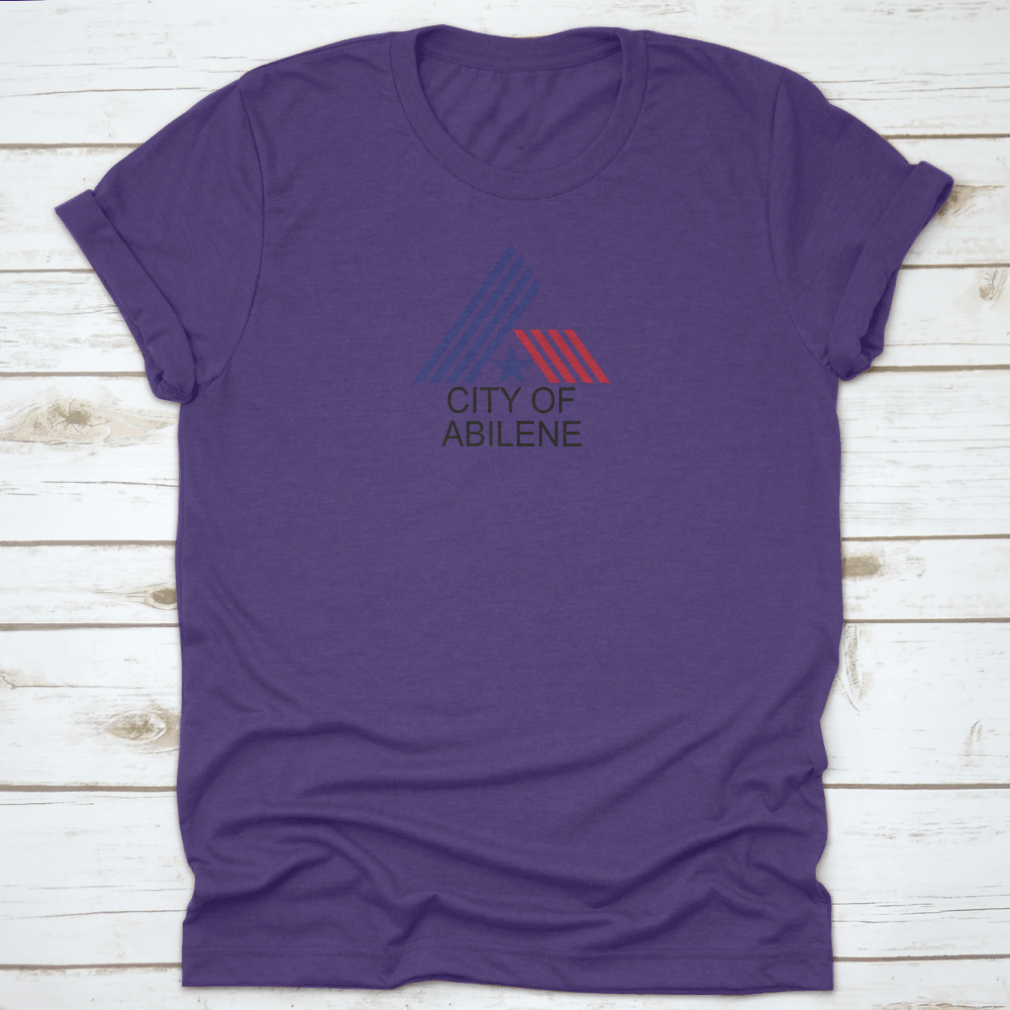 A stylish shirt featuring the Abilene city flag with a state star, made from 100% cotton for comfort.