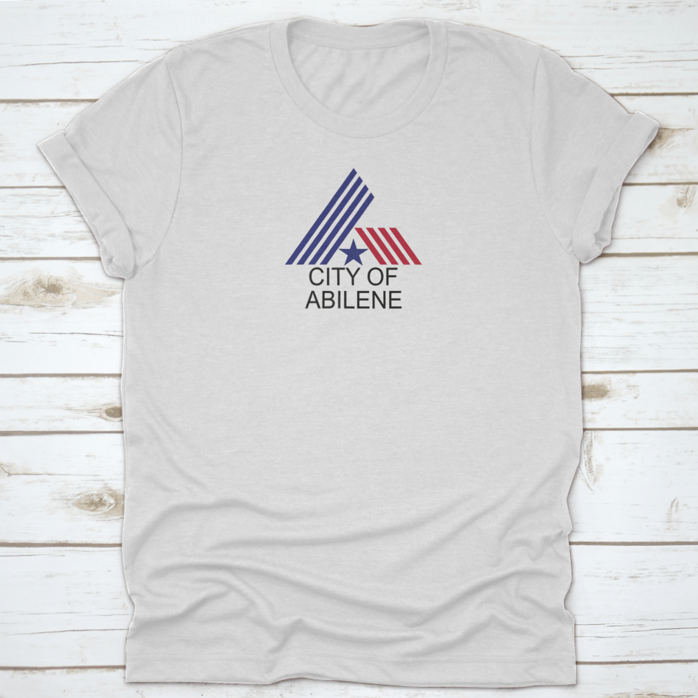 A stylish shirt featuring the Abilene city flag with a state star, made from 100% cotton for comfort.
