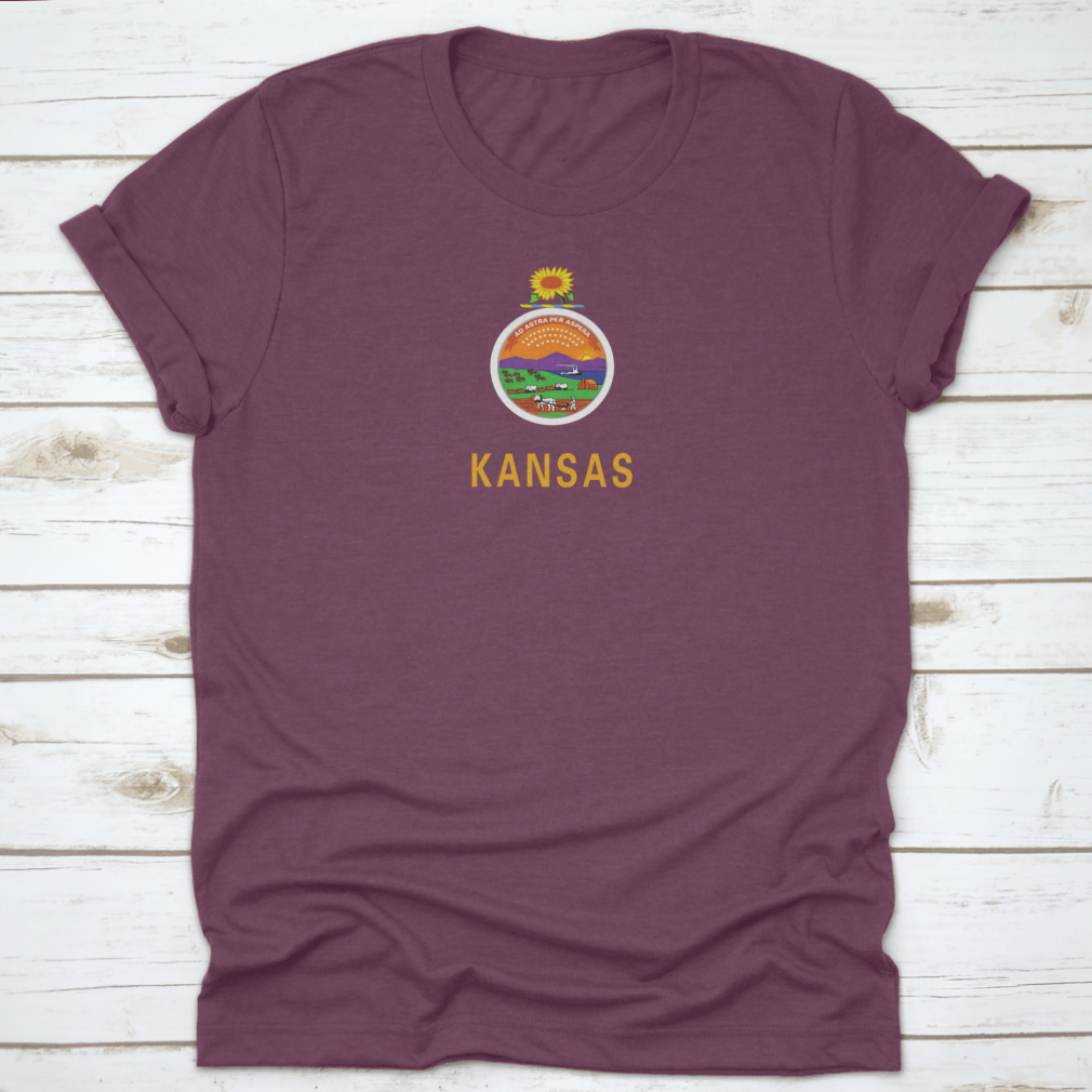 Kansas State Flag featuring a vibrant sunflower design, made from high-quality cotton.