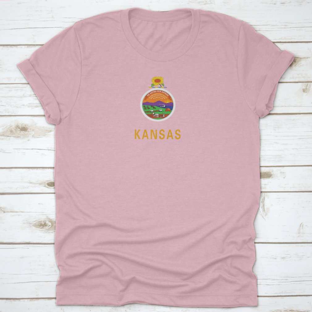 Kansas State Flag featuring a vibrant sunflower design, made from high-quality cotton.