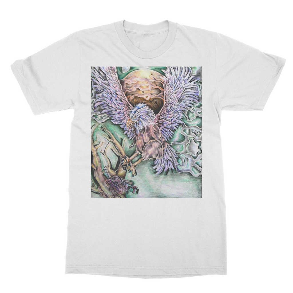 The Hawk Classic Adult T-Shirt in various colors, showcasing its soft fabric and round neck design.