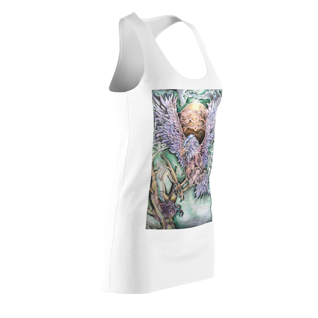 A stylish Key Women's Cut & Sew Racerback Dress showcasing a feminine silhouette and sporty design, perfect for casual or active wear.