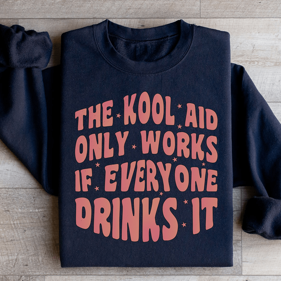 A cozy Kool Aid Only Works hoodie featuring unique designs by top artists, made from a warm cotton/poly fleece blend.