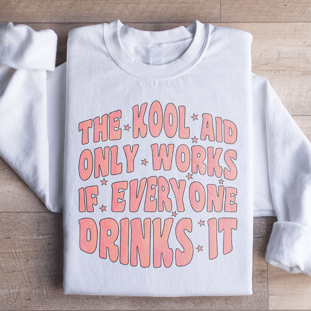A cozy Kool Aid Only Works hoodie featuring unique designs by top artists, made from a warm cotton/poly fleece blend.