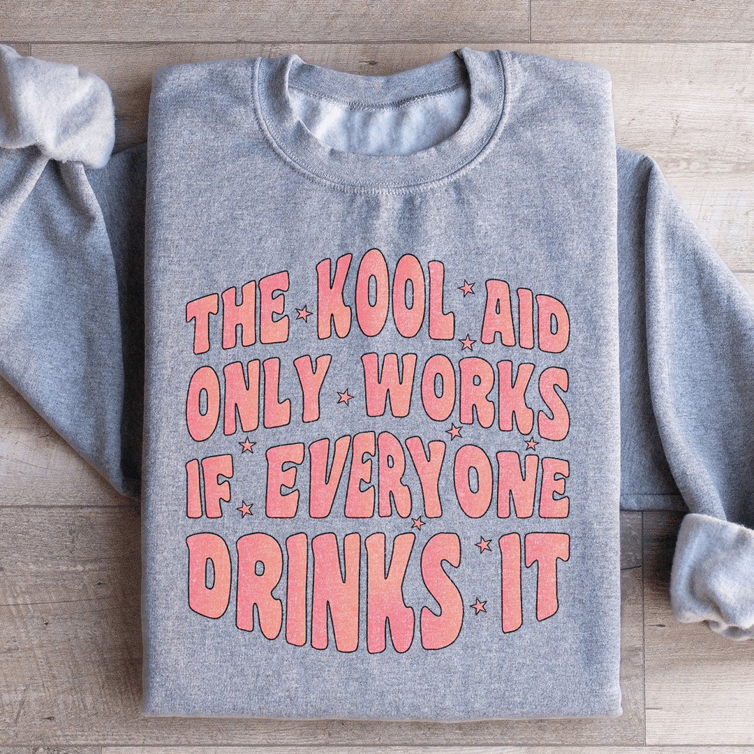A cozy Kool Aid Only Works hoodie featuring unique designs by top artists, made from a warm cotton/poly fleece blend.