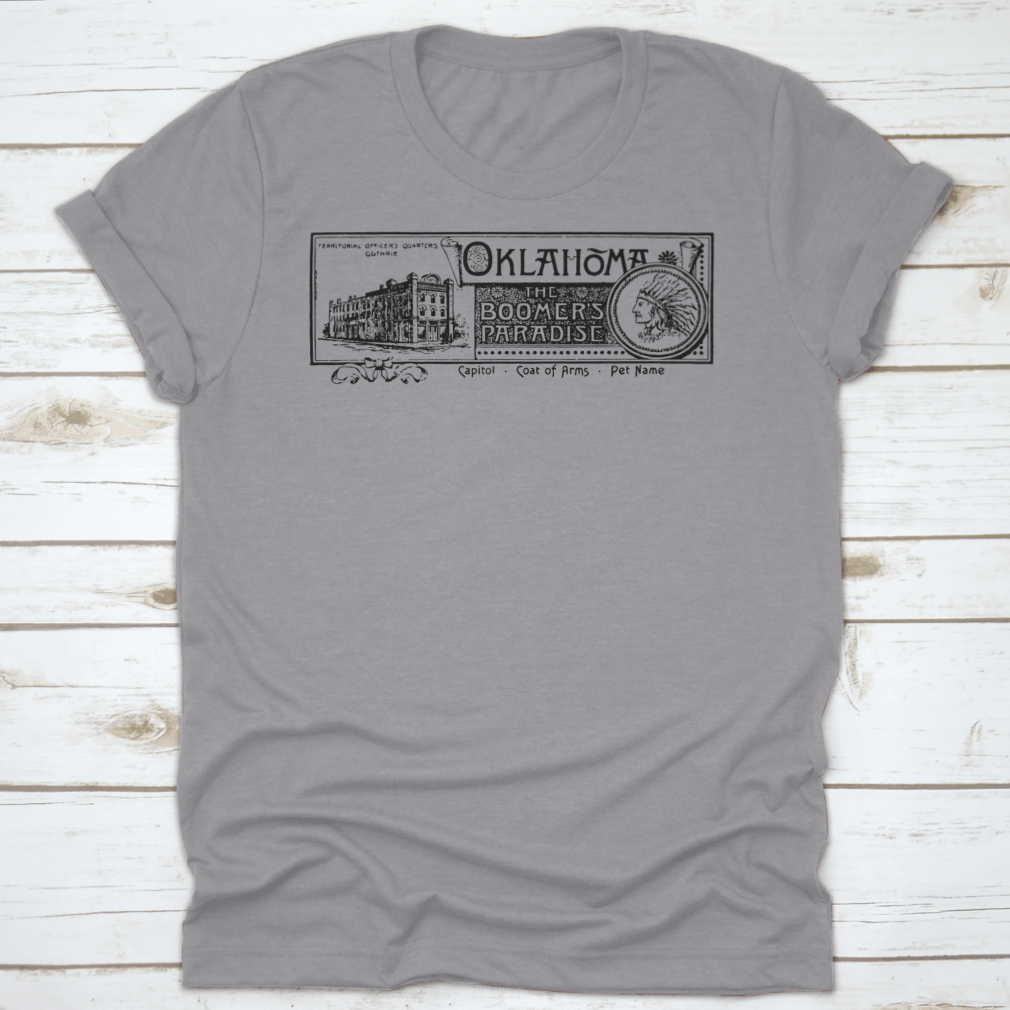 The State Banner of Oklahoma featuring territorial officers quarters, showcasing vibrant colors and quality fabric.