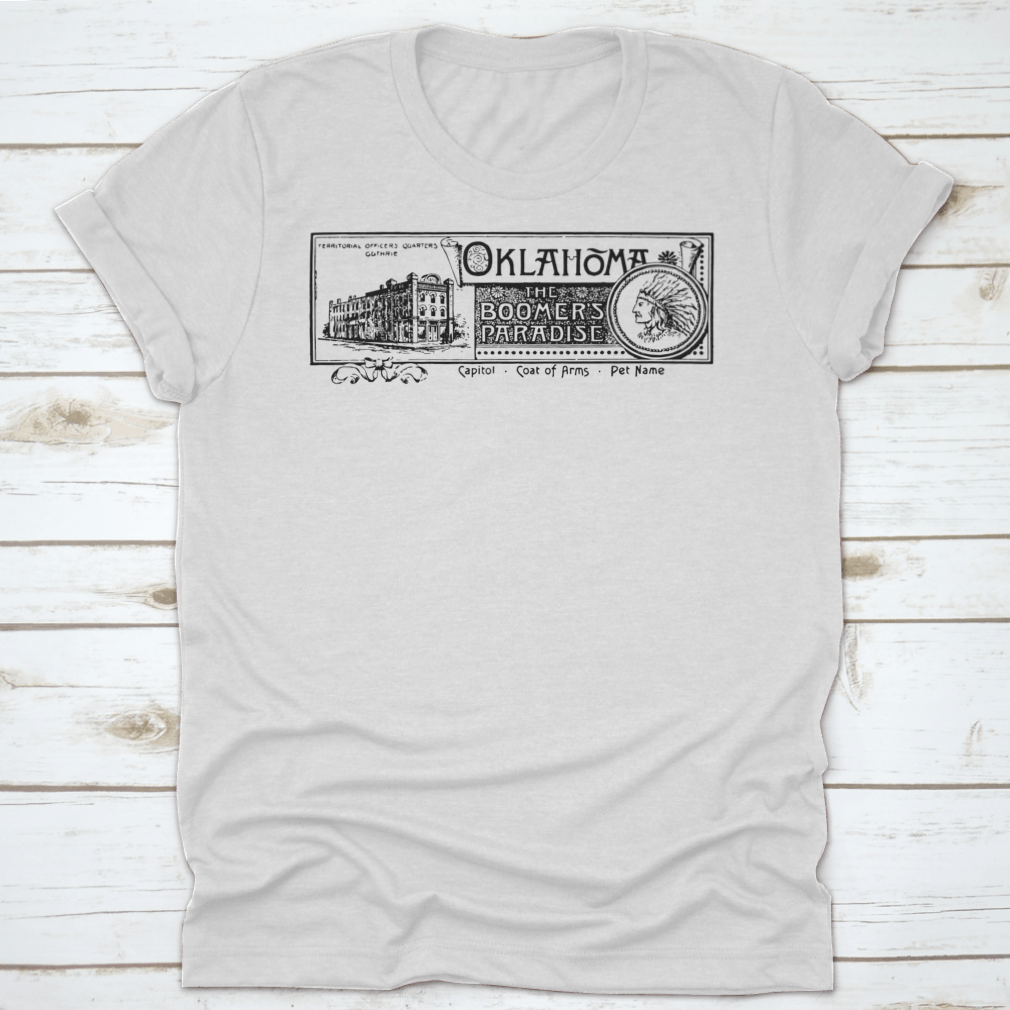 The State Banner of Oklahoma featuring territorial officers quarters, showcasing vibrant colors and quality fabric.