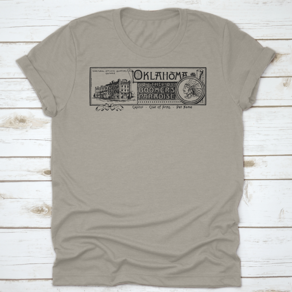 The State Banner of Oklahoma featuring territorial officers quarters, showcasing vibrant colors and quality fabric.