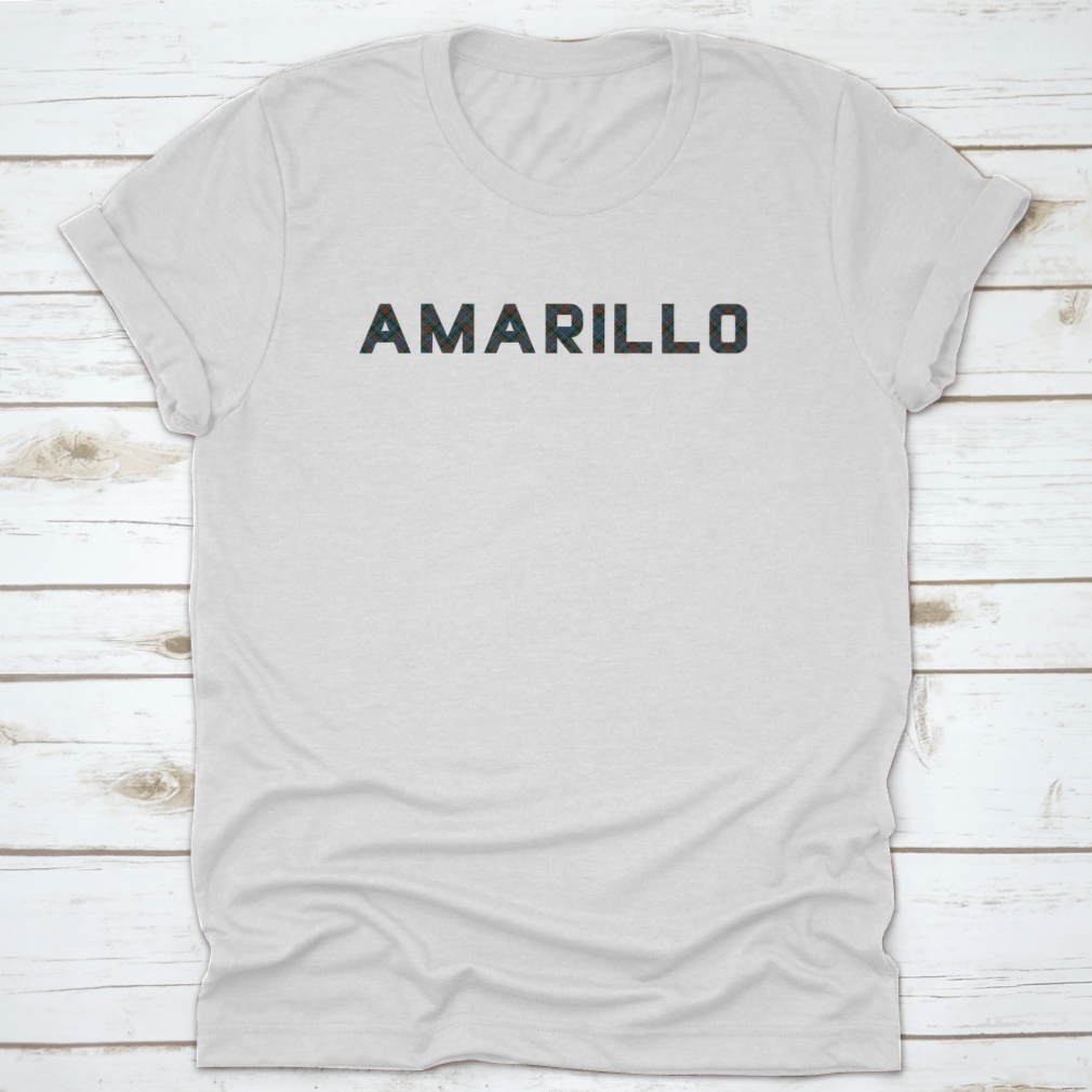 A stylish Amarillo Tartan Shirt made from 100% cotton, featuring a classic fit and unique design with the word 'Amarillo'.