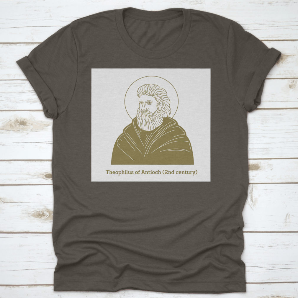 Theophilus 2nd Century t-shirt featuring 100% cotton fabric, classic fit, and midweight design.
