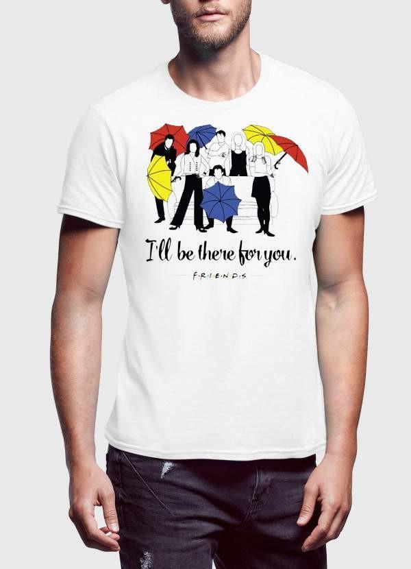 A stylish THERE FOR YOU FRIENDS Printed T-shirt in various colors, showcasing its soft cotton fabric and unique design.