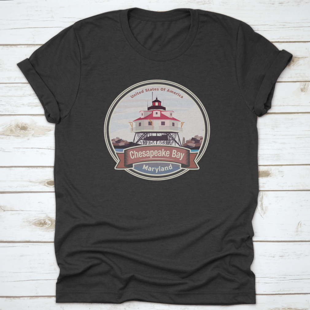 A comfortable cotton t-shirt featuring the Thomas Point Shoal Light Lighthouse design, perfect for lighthouse enthusiasts.