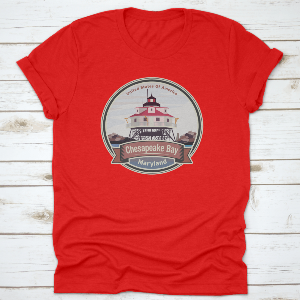 A comfortable cotton t-shirt featuring the Thomas Point Shoal Light Lighthouse design, perfect for lighthouse enthusiasts.
