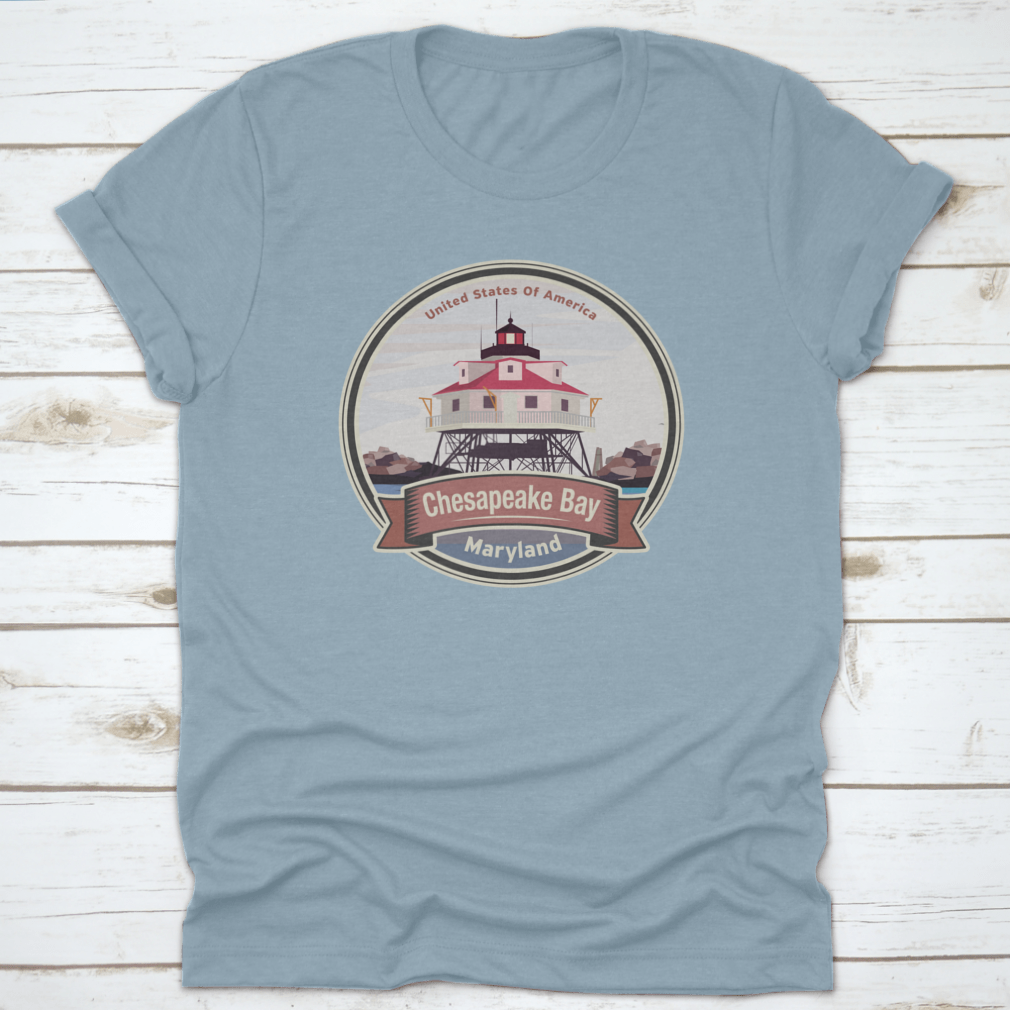 A comfortable cotton t-shirt featuring the Thomas Point Shoal Light Lighthouse design, perfect for lighthouse enthusiasts.