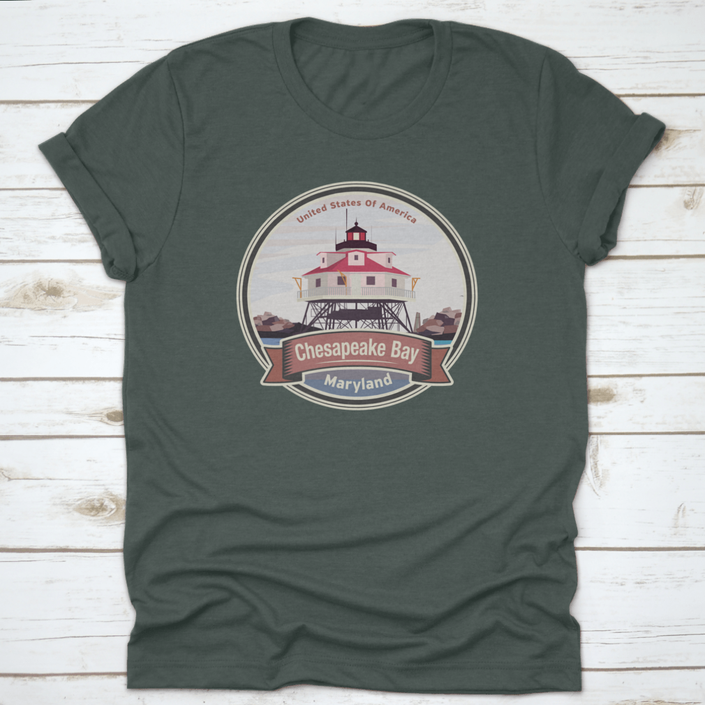 A comfortable cotton t-shirt featuring the Thomas Point Shoal Light Lighthouse design, perfect for lighthouse enthusiasts.