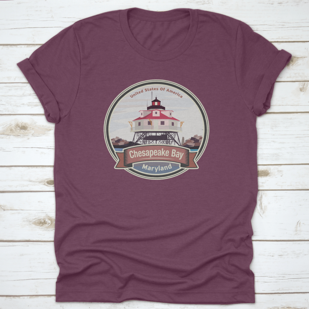 A comfortable cotton t-shirt featuring the Thomas Point Shoal Light Lighthouse design, perfect for lighthouse enthusiasts.