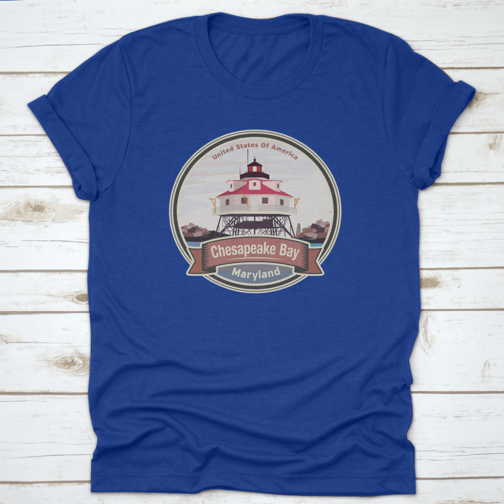 A comfortable cotton t-shirt featuring the Thomas Point Shoal Light Lighthouse design, perfect for lighthouse enthusiasts.