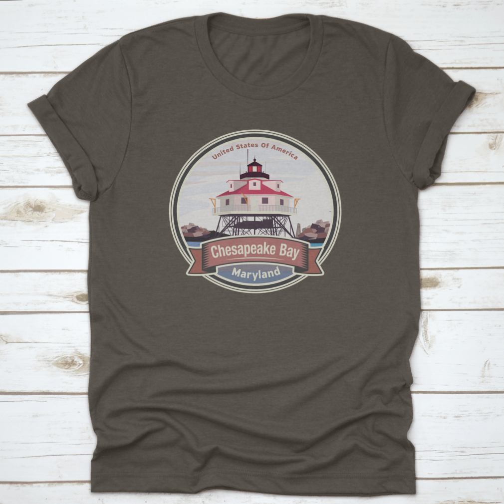 A comfortable cotton t-shirt featuring the Thomas Point Shoal Light Lighthouse design, perfect for lighthouse enthusiasts.