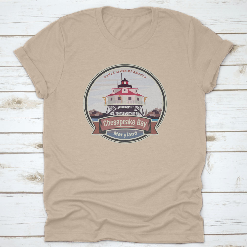 A comfortable cotton t-shirt featuring the Thomas Point Shoal Light Lighthouse design, perfect for lighthouse enthusiasts.