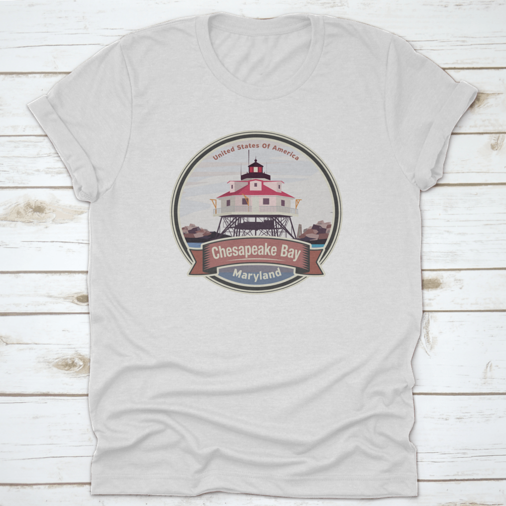 A comfortable cotton t-shirt featuring the Thomas Point Shoal Light Lighthouse design, perfect for lighthouse enthusiasts.