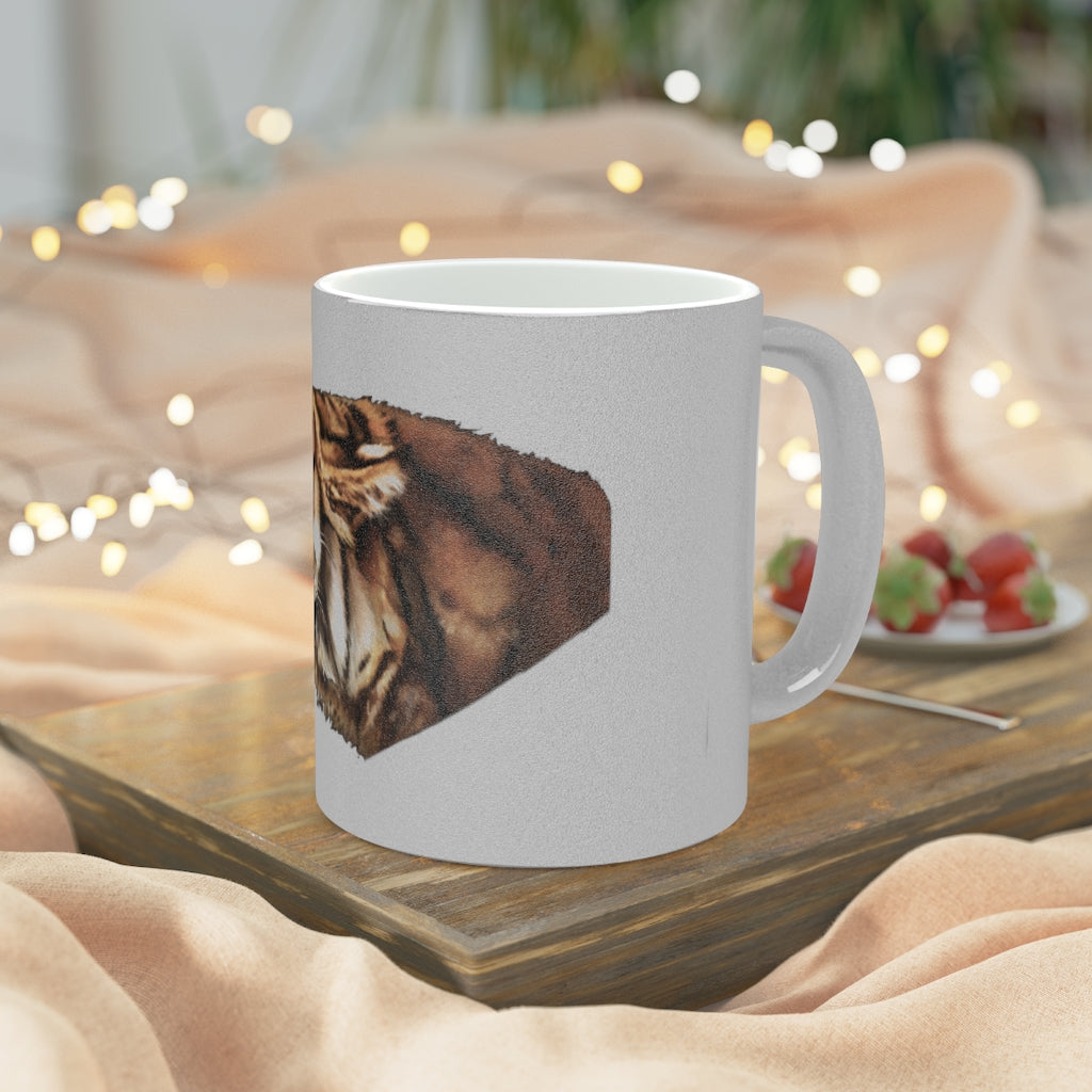 Tiger Metallic Mug in Gold and Silver finishes, showcasing personalized designs on a ceramic body.