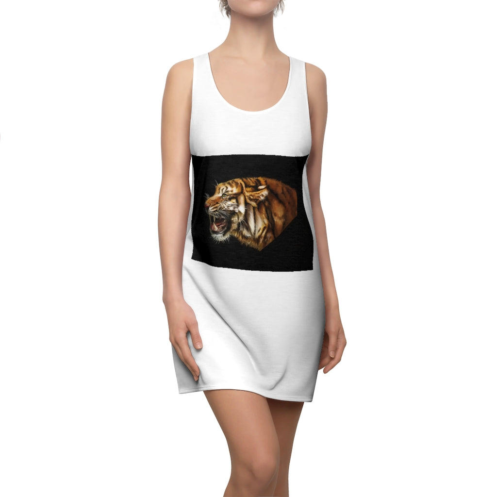 Tiger Women's Cut & Sew Racerback Dress showcasing a stylish and feminine design with a sporty racerback style.