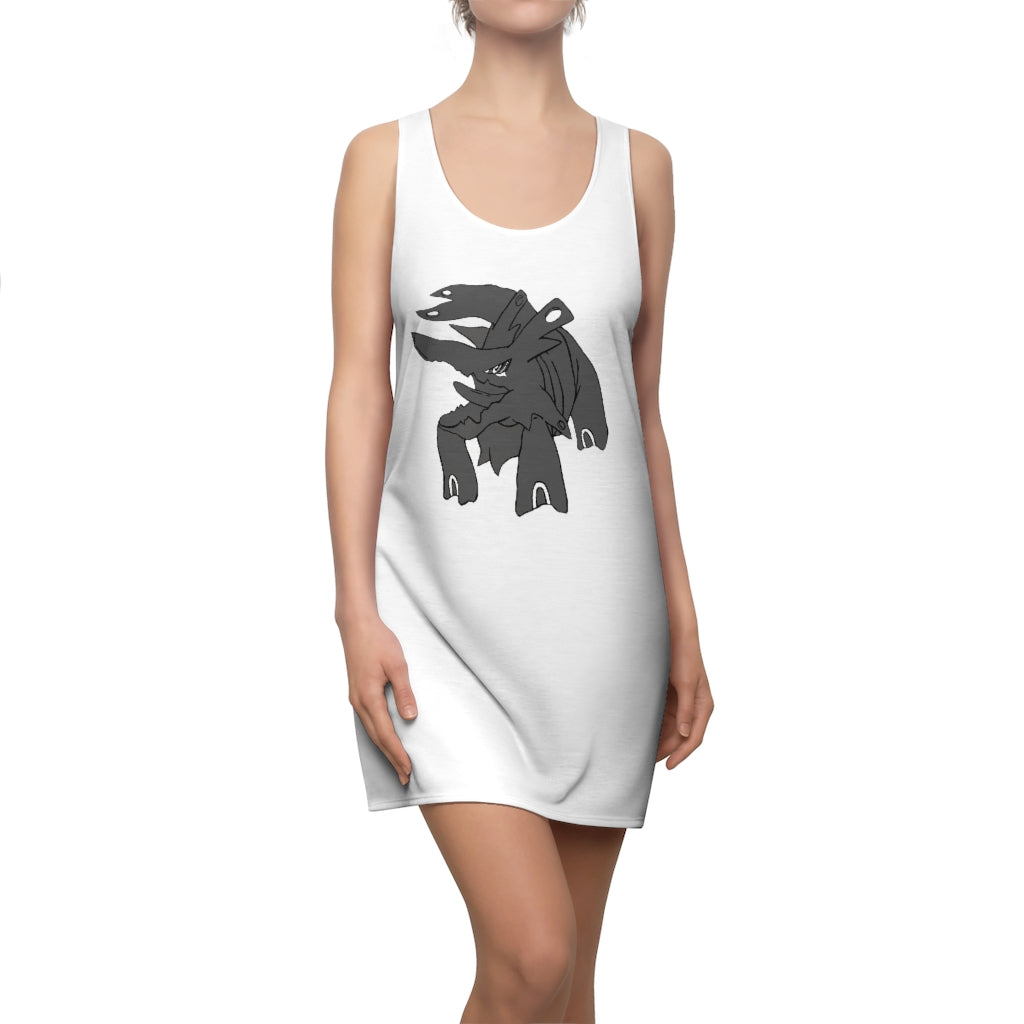 Titanica Women's Cut & Sew Racerback Dress showcasing a stylish design with a sporty fit, made from lightweight polyester fabric.