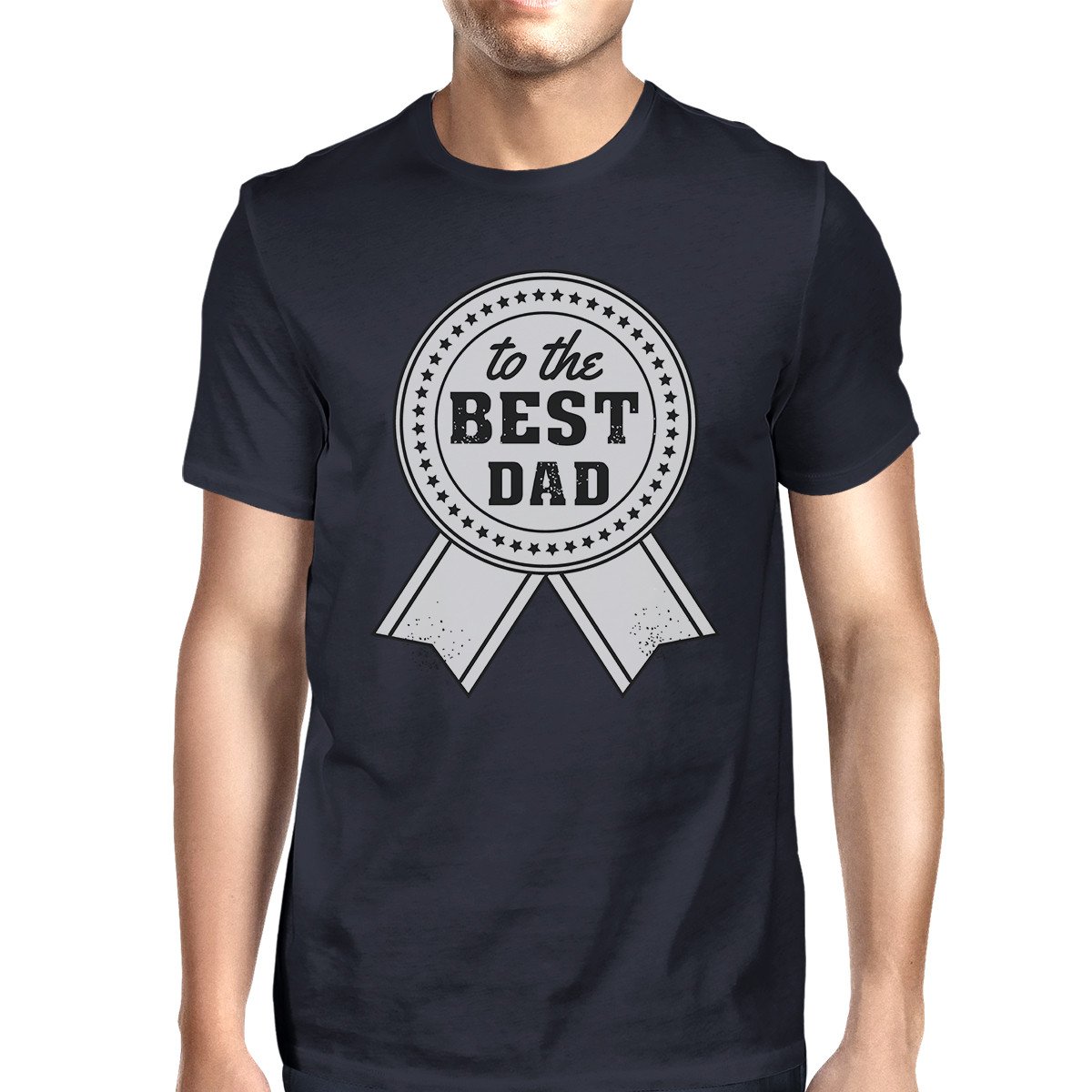 Mens navy vintage style shirt with 'To The Best Dad' graphic design, made from 100% ring spun cotton, perfect for Father's Day gifts.