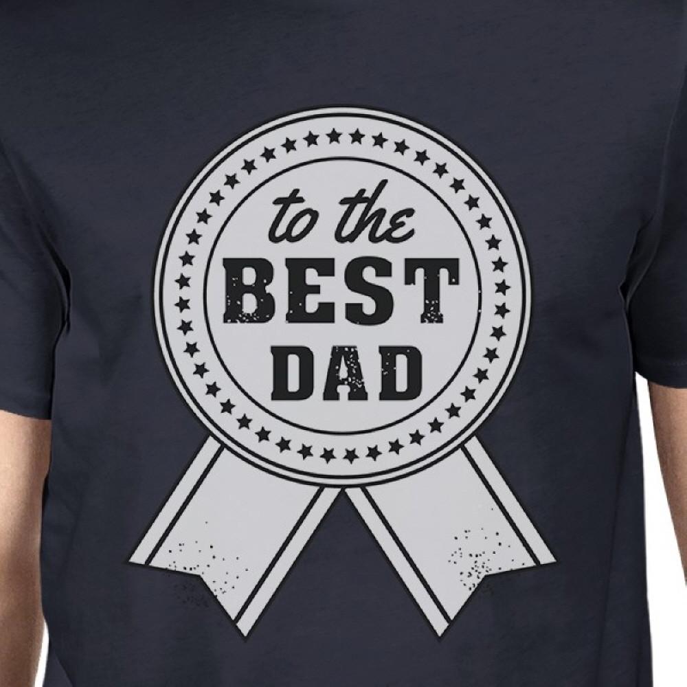 Mens navy vintage style shirt with 'To The Best Dad' graphic design, made from 100% ring spun cotton, perfect for Father's Day gifts.