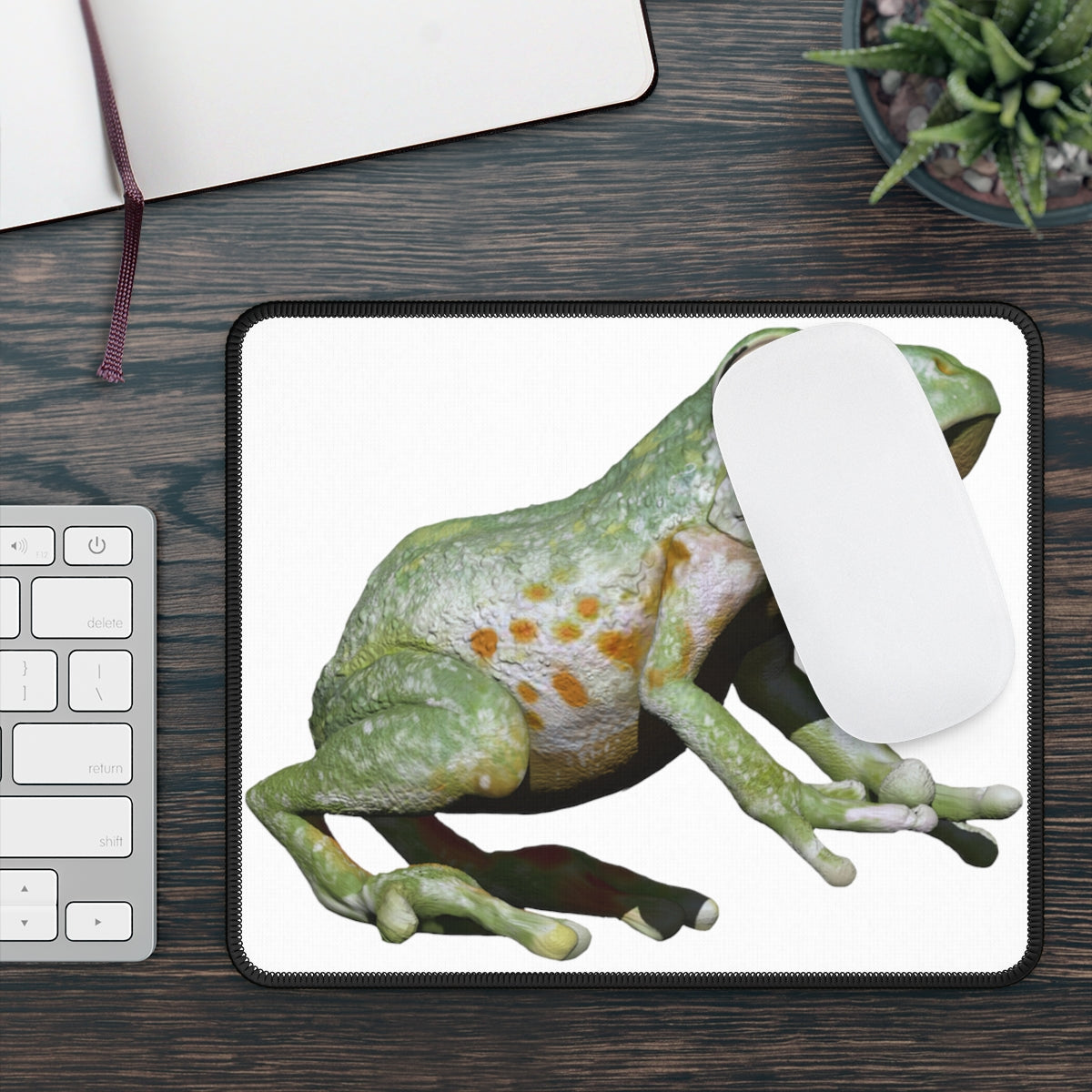 Toad Gaming Mouse Pad featuring vibrant custom designs and stitched edges, measuring 9x7 inches.