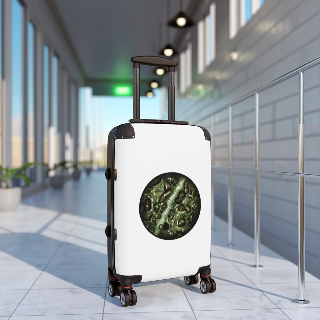 Toad Skin Cabin Suitcase featuring a unique design, lightweight construction, and durable hard-shell material.