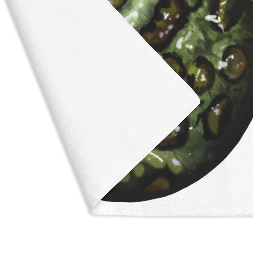 Toad Skin Placemat featuring a unique design with a natural back, made from durable cotton, perfect for dining tables.