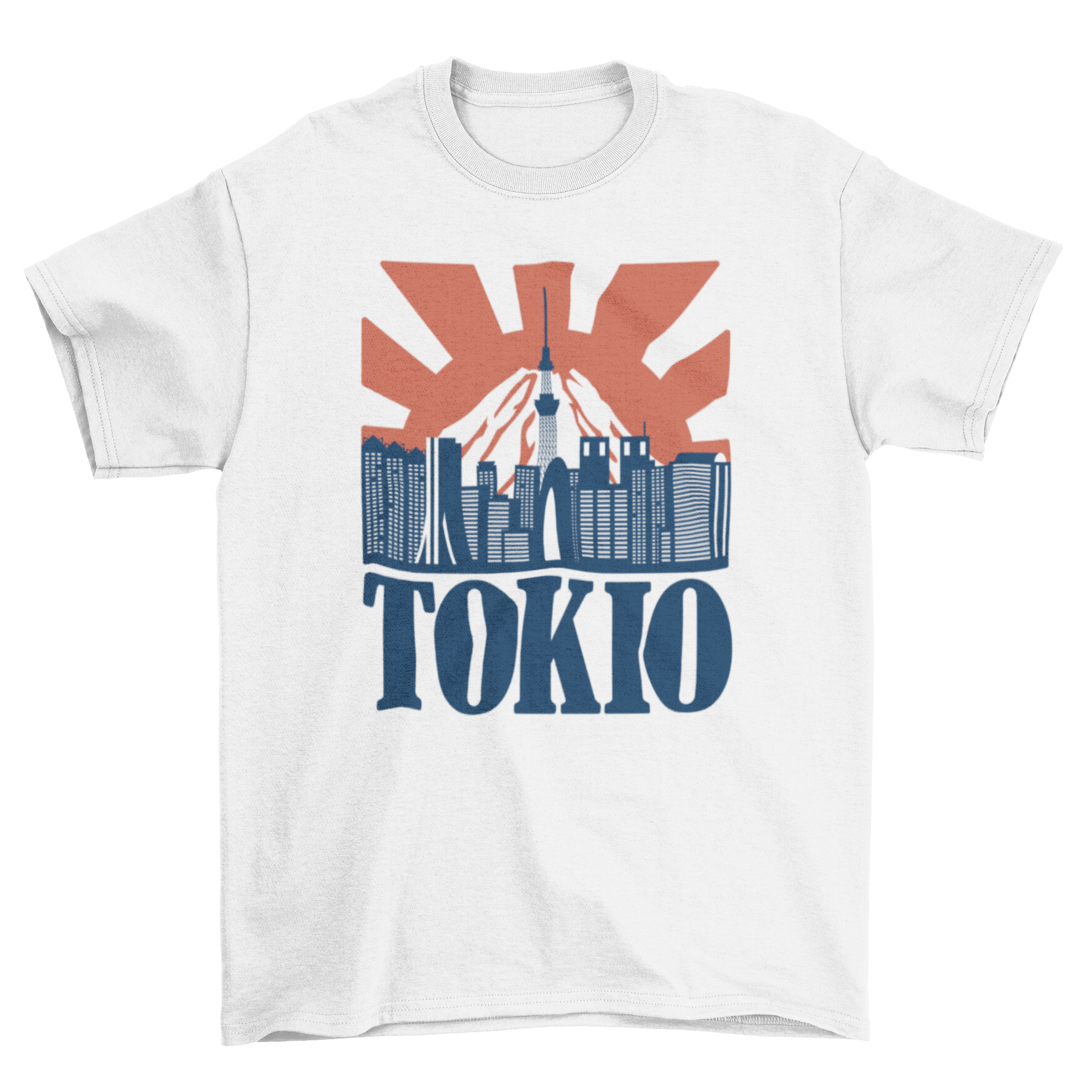 Stylish t-shirt featuring Tokio city skyline design with the word 'Tokio'.