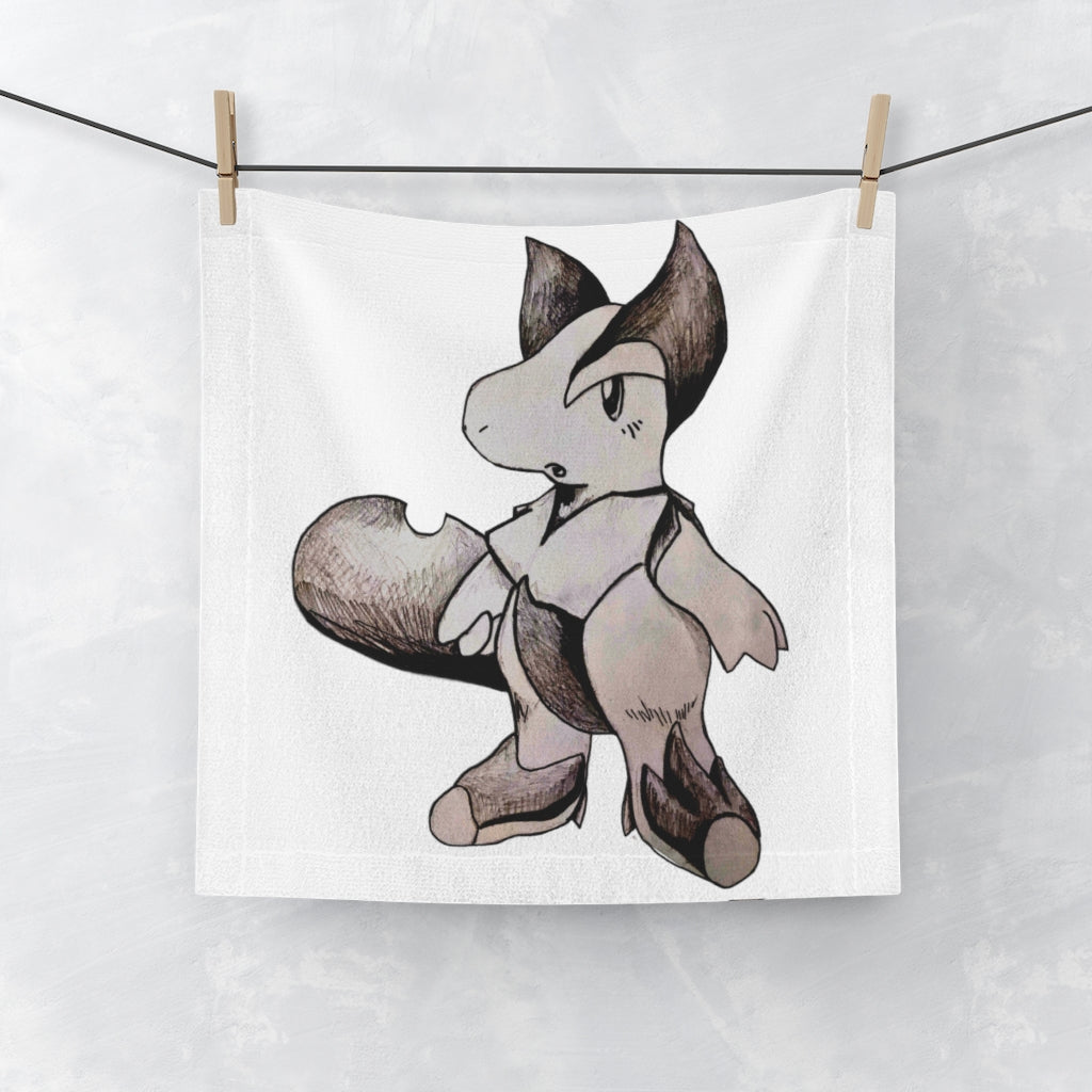 Tomas Face Towel featuring a customisable polyester front and soft cotton back, ideal for personalisation.