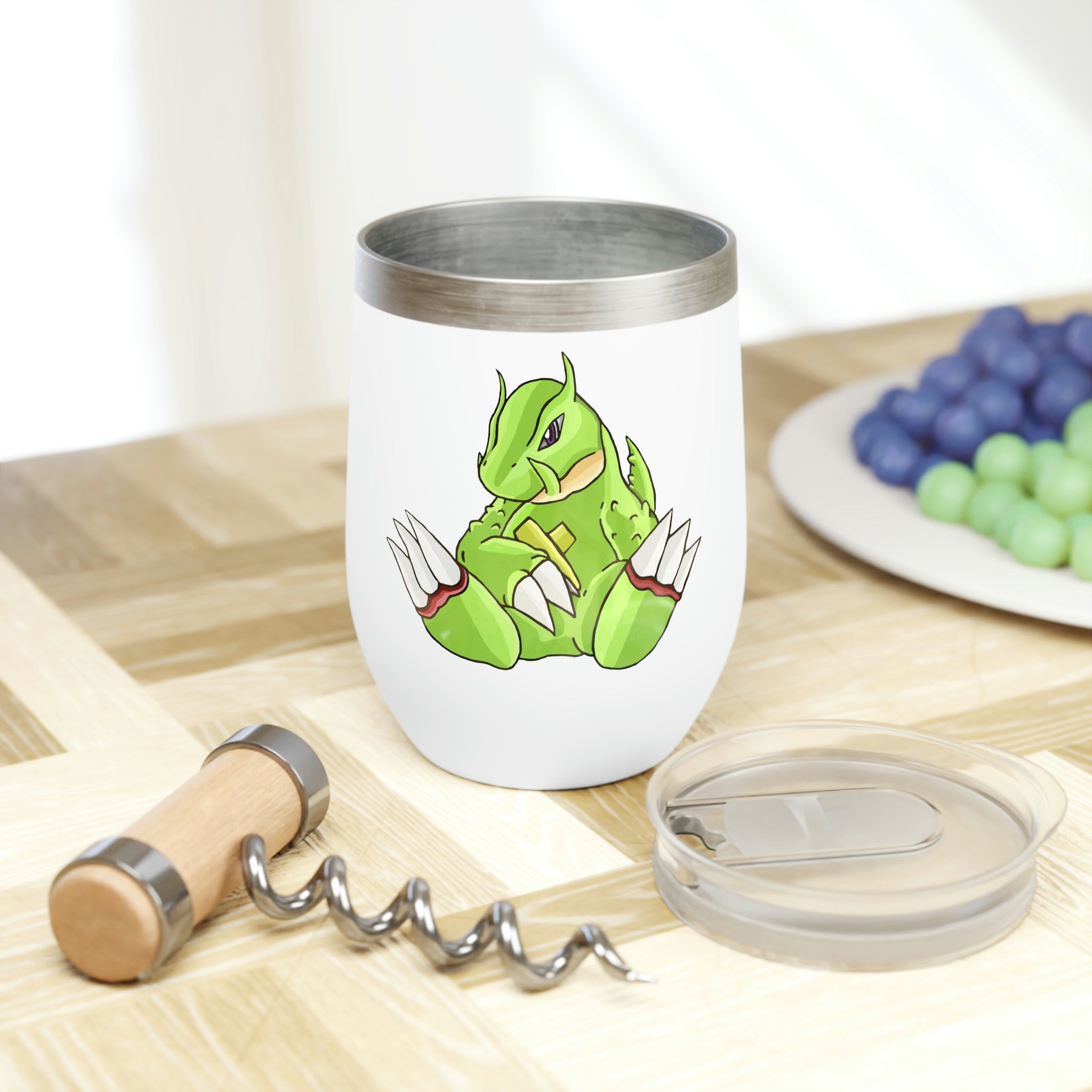 Toxcana Chill Wine Tumbler in stainless steel with customizable design options, perfect for enjoying wine at the ideal temperature.