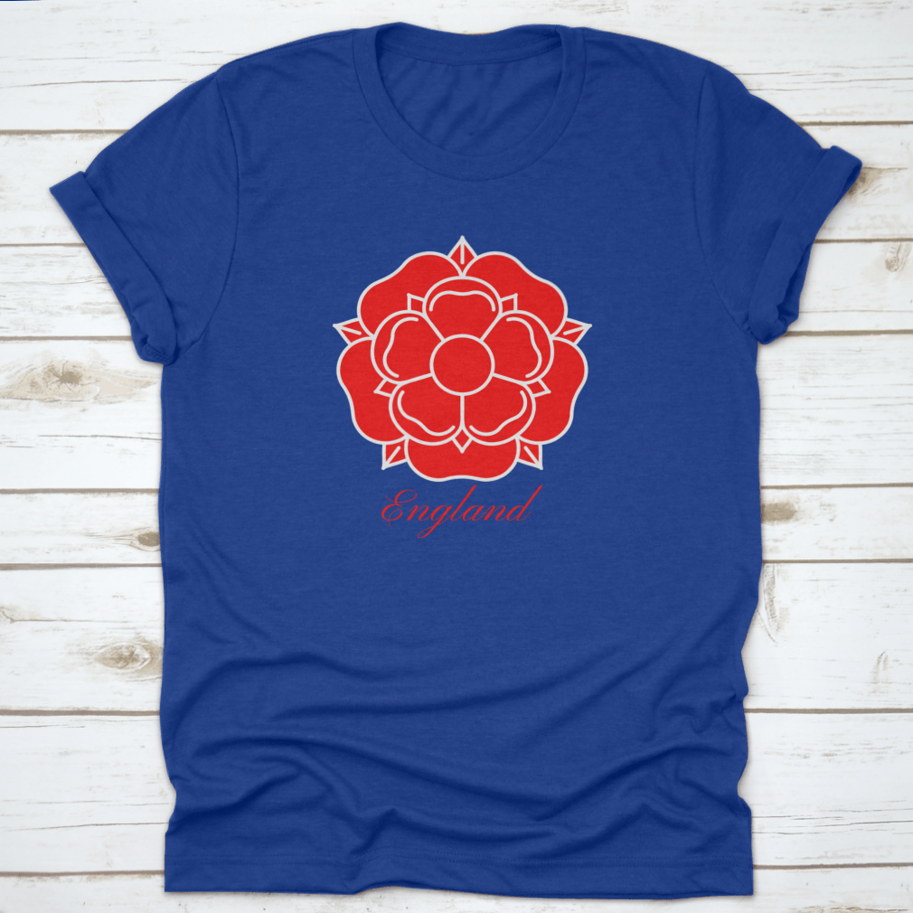 Traditional Heraldic Emblem of England featuring the War of Roses design on a cotton blend fabric.