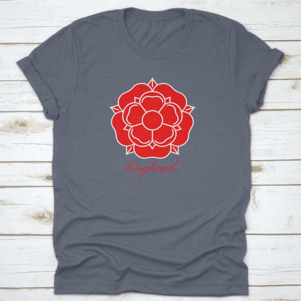 Traditional Heraldic Emblem of England featuring the War of Roses design on a cotton blend fabric.