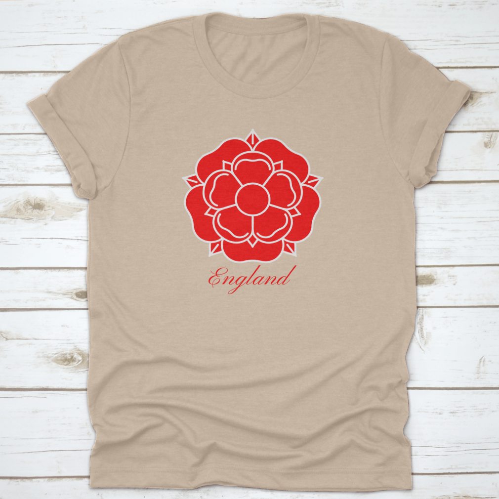 Traditional Heraldic Emblem of England featuring the War of Roses design on a cotton blend fabric.