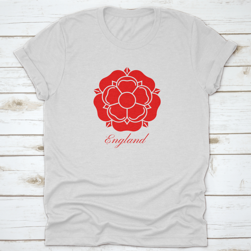 Traditional Heraldic Emblem of England featuring the War of Roses design on a cotton blend fabric.