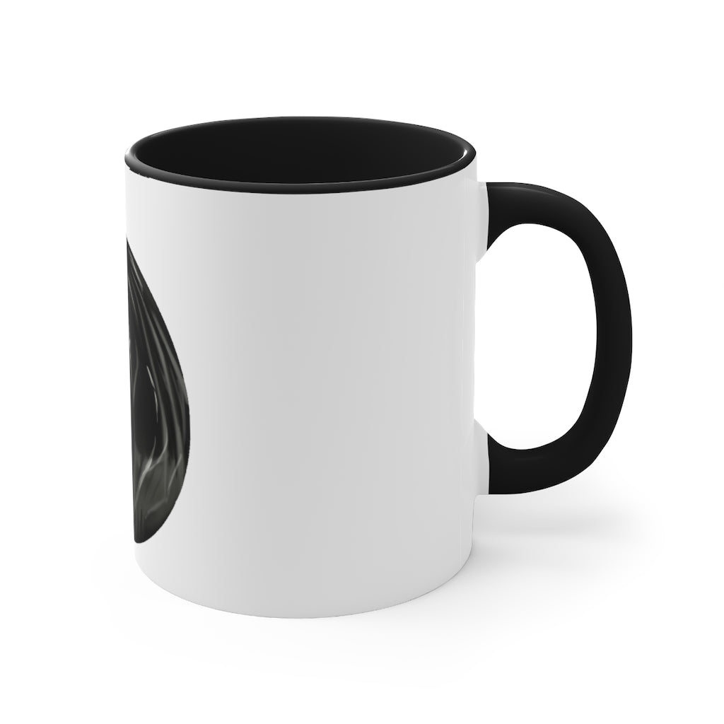 Trash Bag Accent Coffee Mug, 11oz with colorful interior and C-handle design.