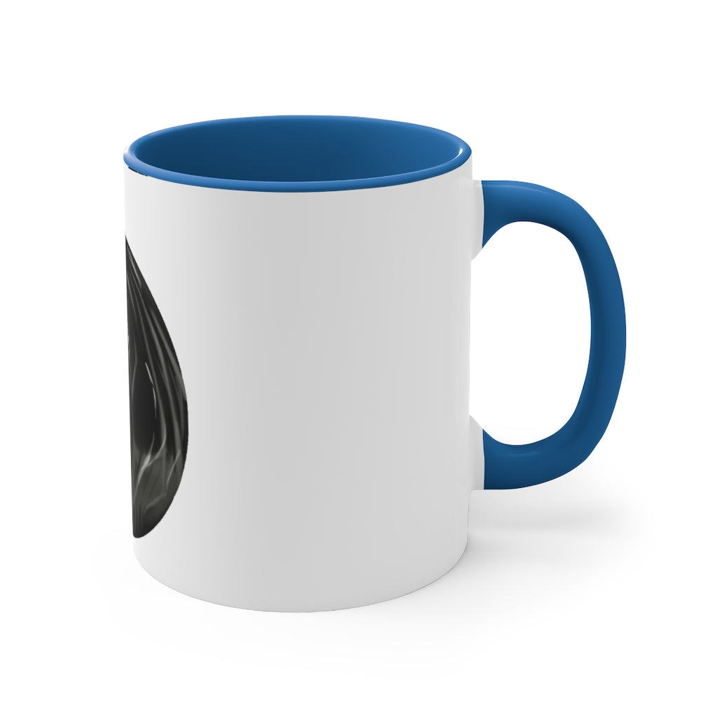 Trash Bag Accent Coffee Mug, 11oz with colorful interior and C-handle design.