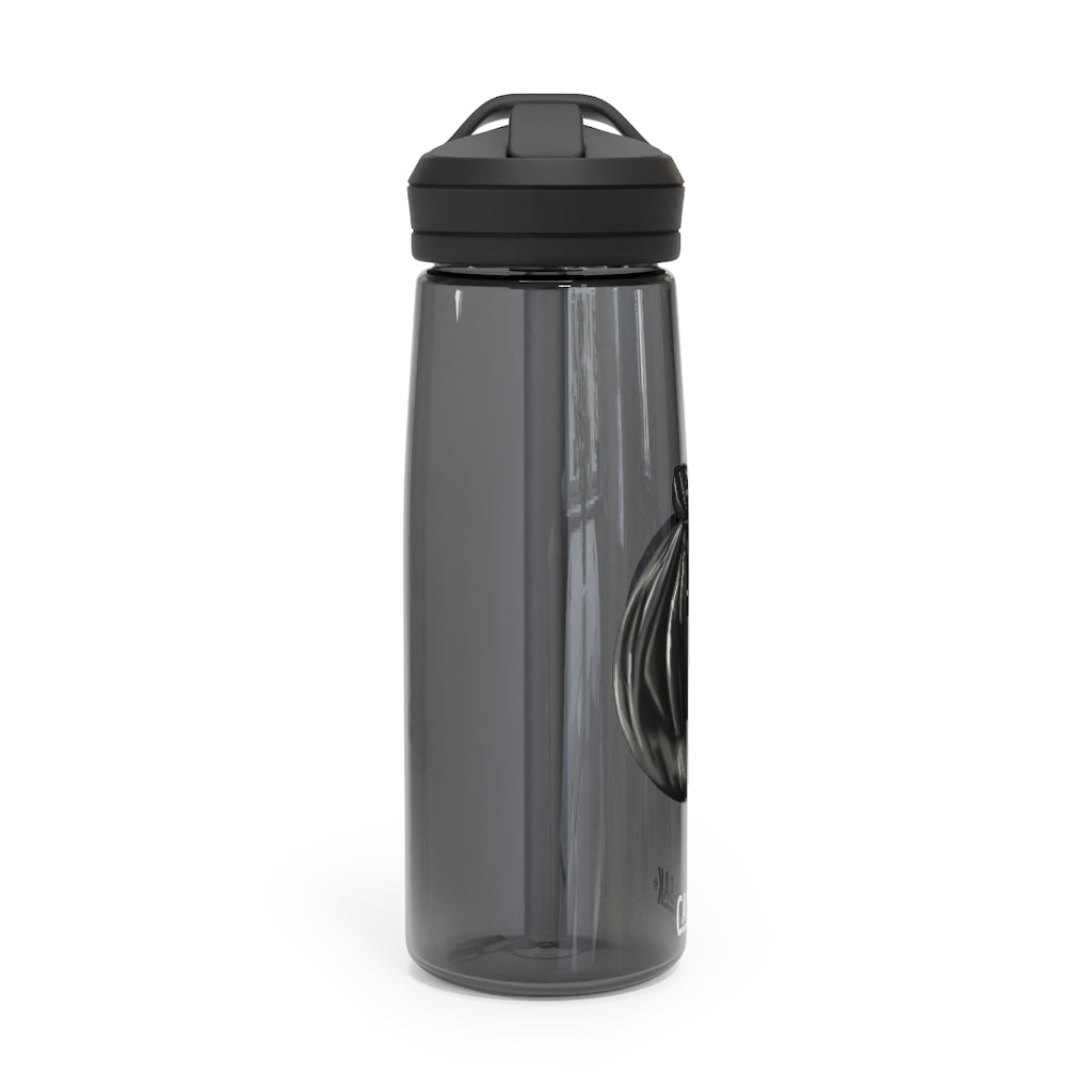 CamelBak Eddy® Water Bottle in Trash Bag color, available in 20oz and 25oz sizes, featuring a spill-proof biting valve and easy-carry handle.