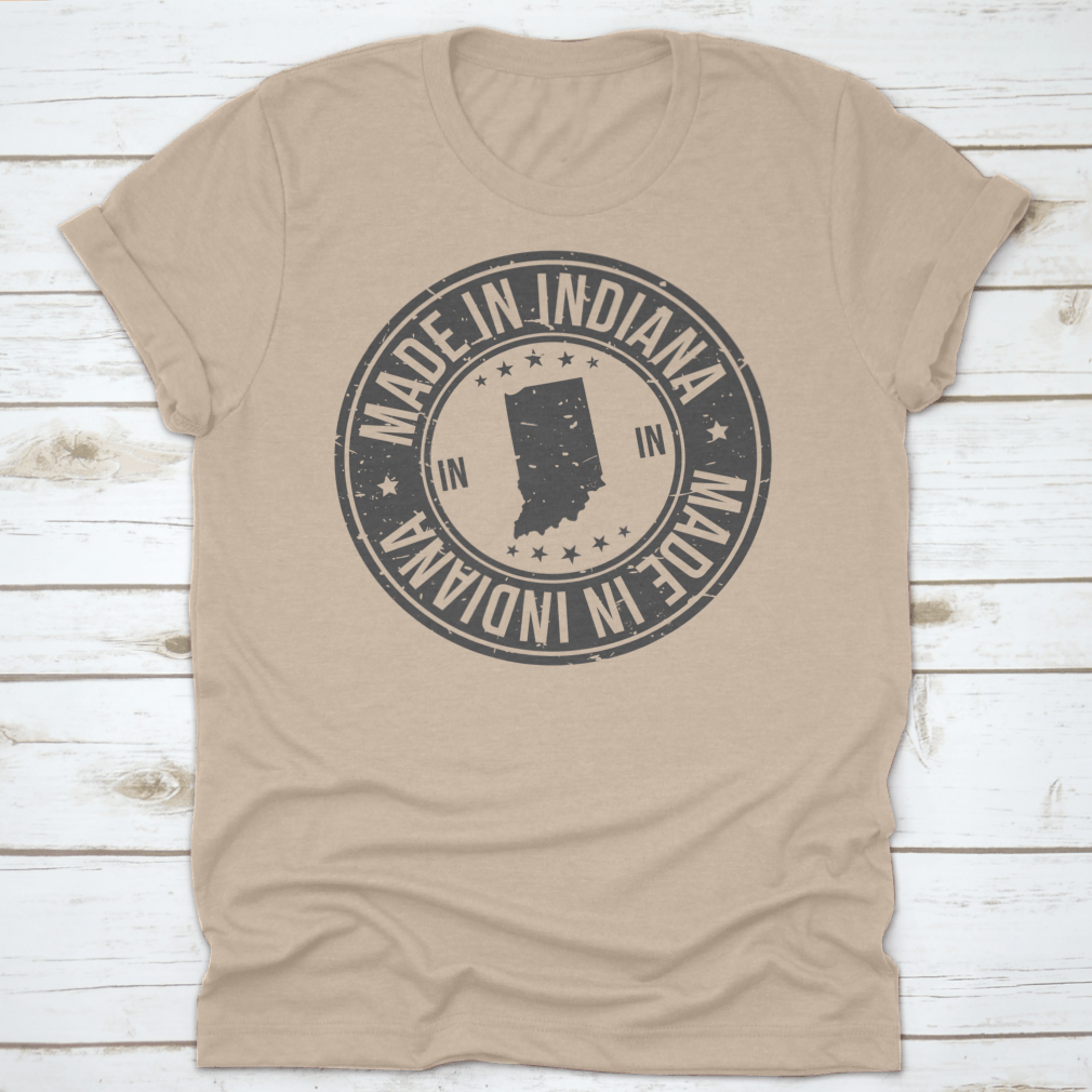 Travel Destination City Of Indiana Outline Shirt, showcasing the Indiana outline design on a comfortable cotton fabric.