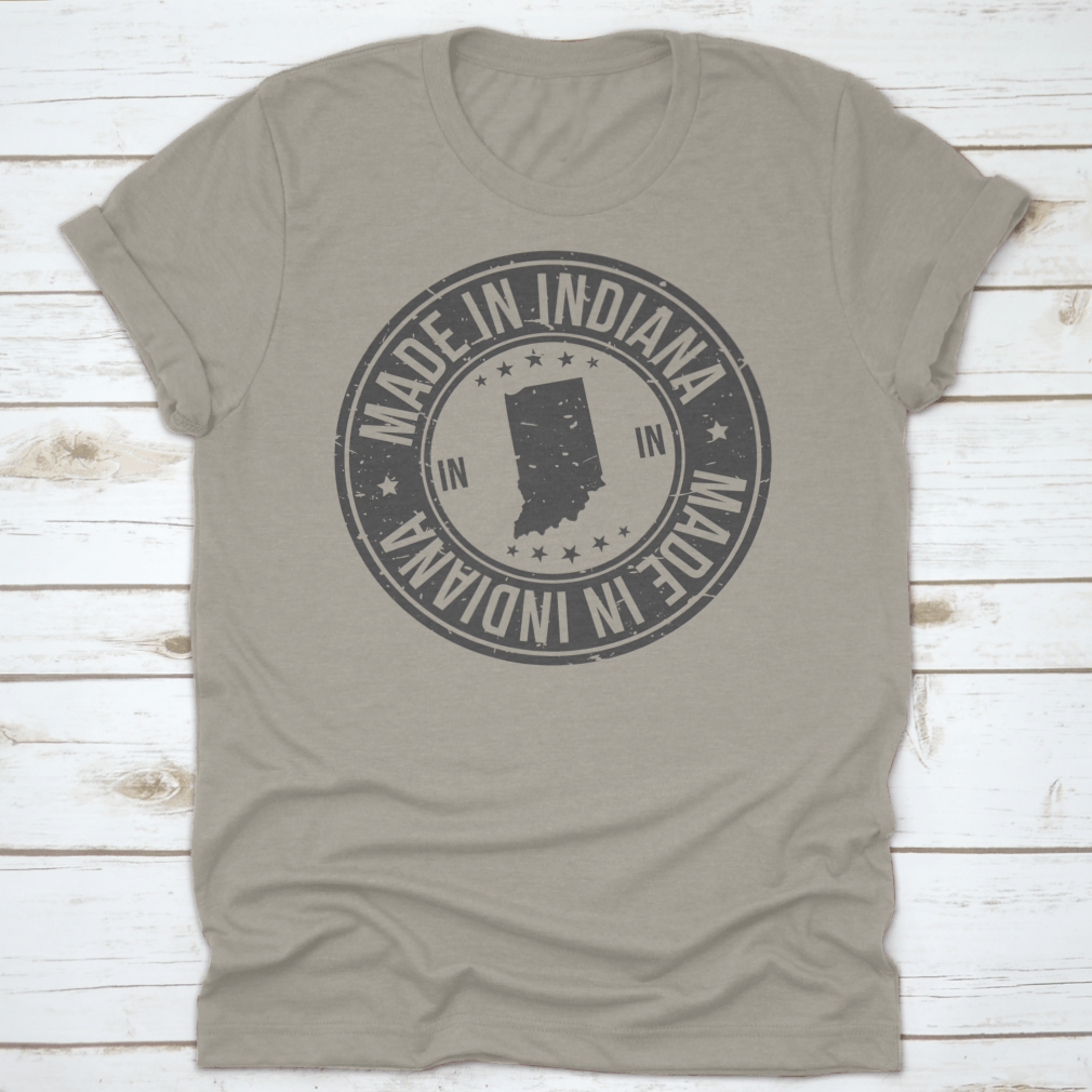 Travel Destination City Of Indiana Outline Shirt, showcasing the Indiana outline design on a comfortable cotton fabric.
