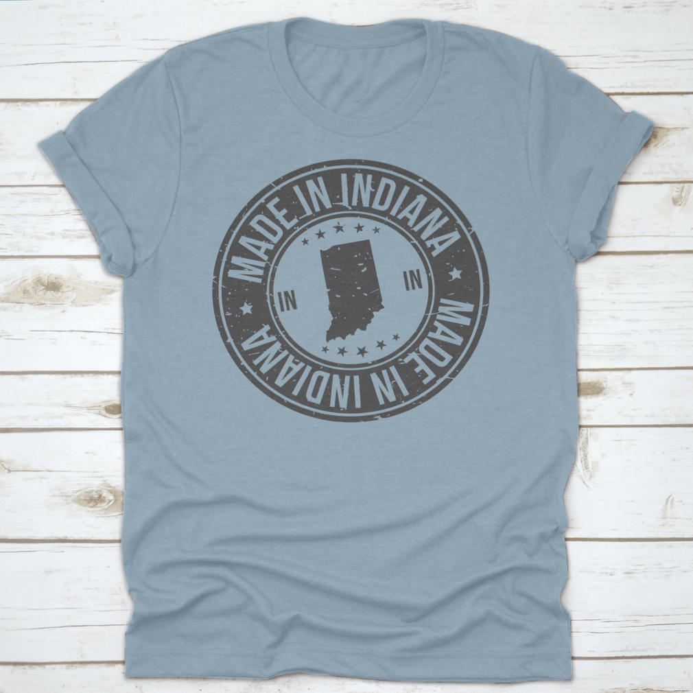 Travel Destination City Of Indiana Outline Shirt, showcasing the Indiana outline design on a comfortable cotton fabric.
