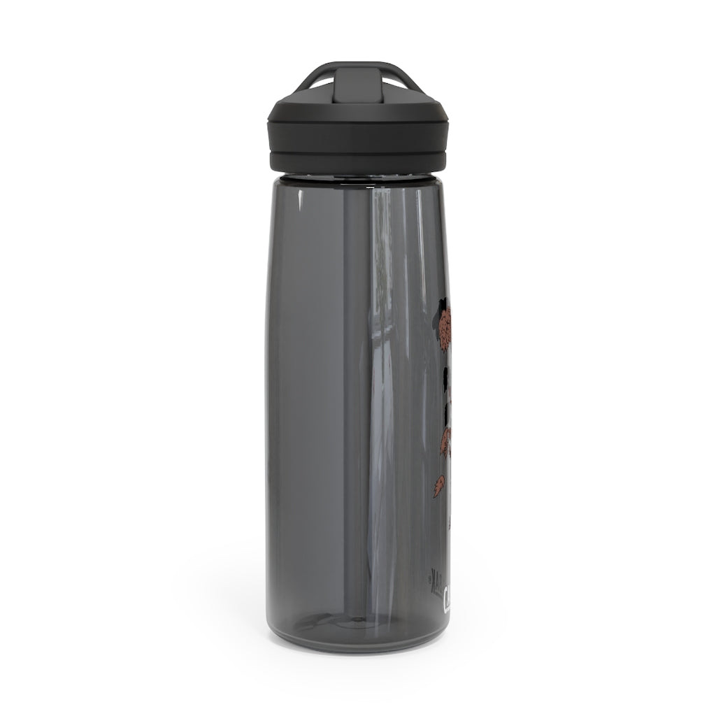 Tree CamelBak Eddy® Water Bottle in 20oz and 25oz sizes, showcasing its durable Tritan™ material and spill-proof design.