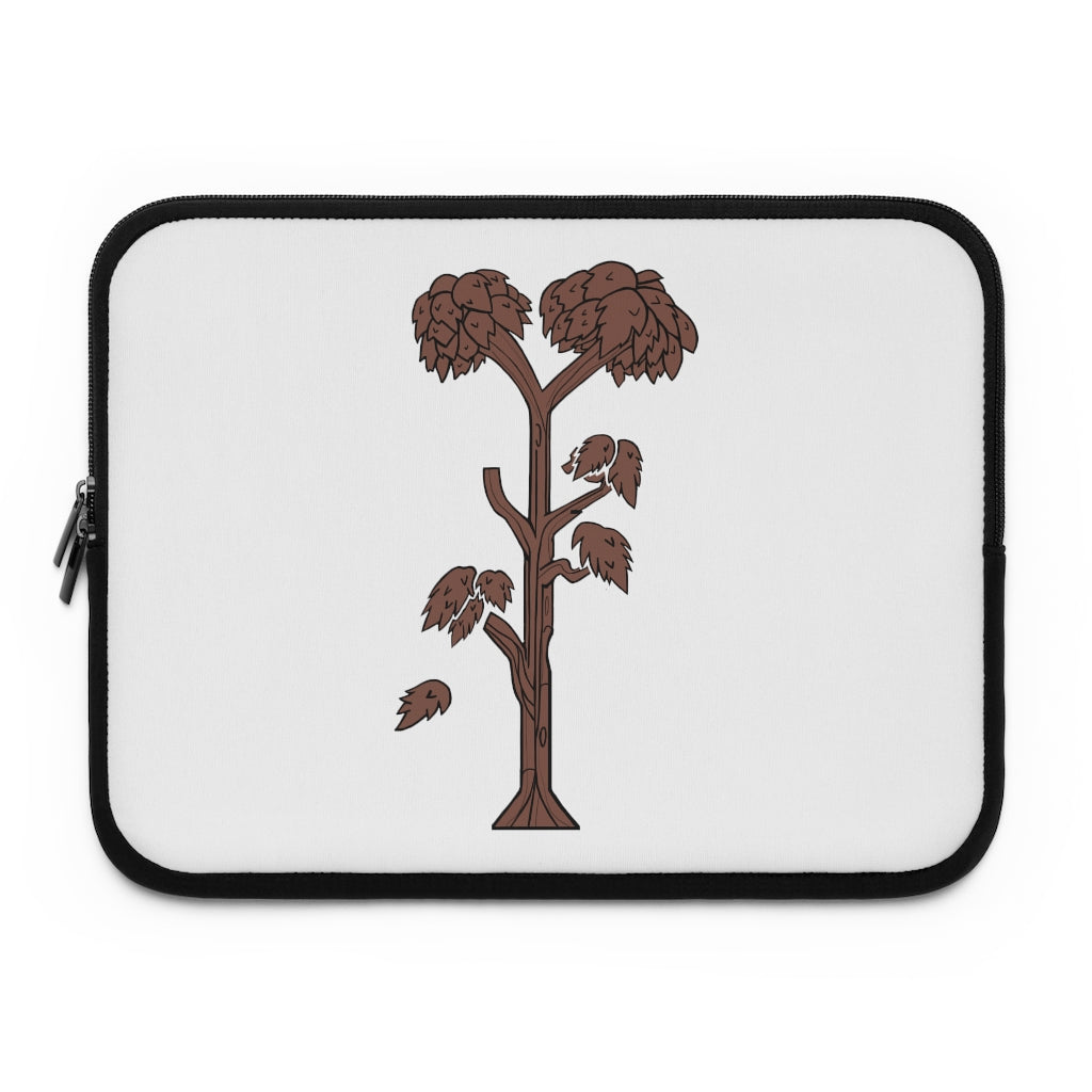 Tree Laptop Sleeve featuring a customizable front design and black polyester back, ideal for protecting laptops during travel.