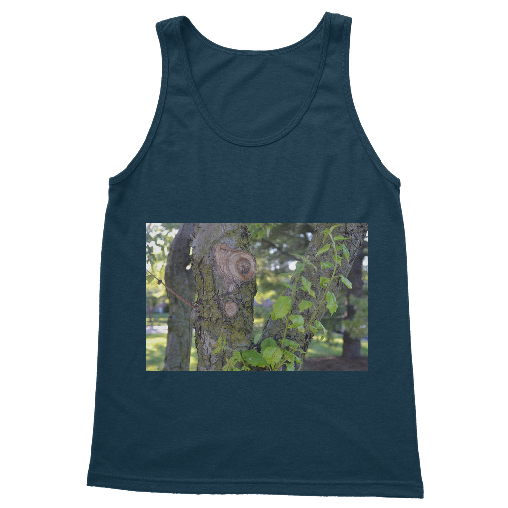 Tree Stump Classic Adult Vest Top in various colors, showcasing its unisex design and quality fabric.